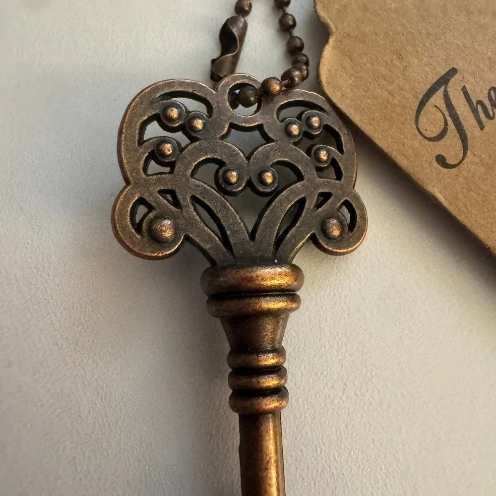 Key To Happiness Bottle Opener Favor Tag Wedding‎ Bronze Party Decor
